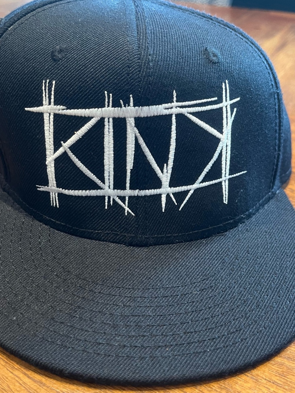 OTTO Black Snapback Hat with White Stitched Graphic